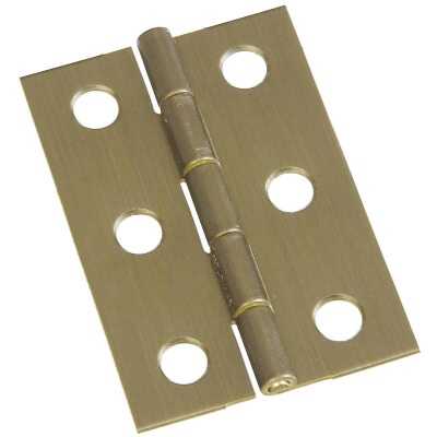 National 1-3/8 In. x 2 In. Antique Brass Hinge (2-Pack)